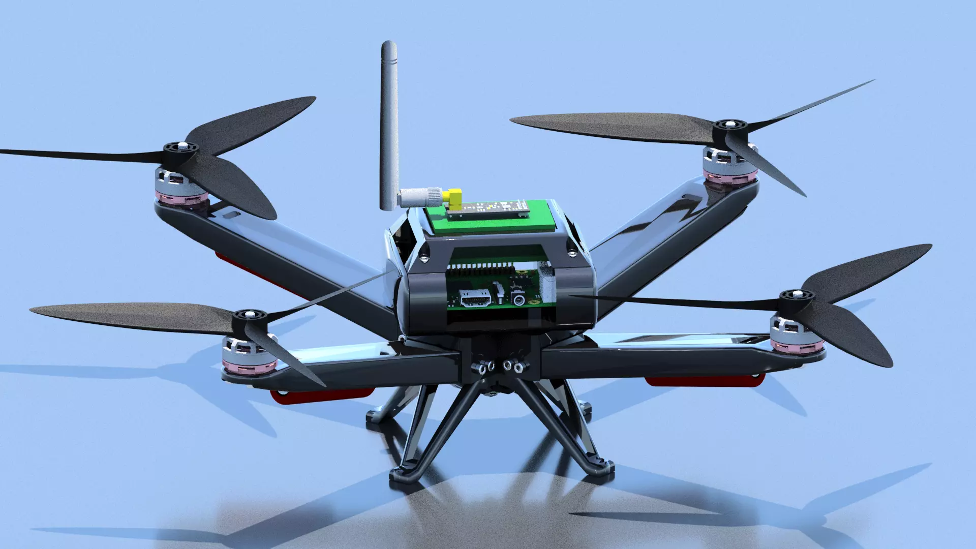 Raspberri Pi Drone 3D model_0
