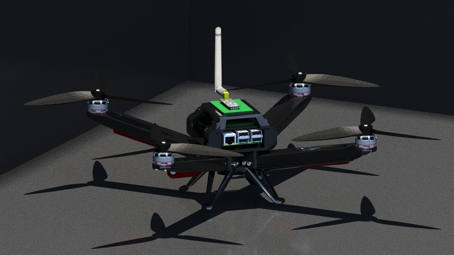 Raspberri Pi Drone 3D model_1