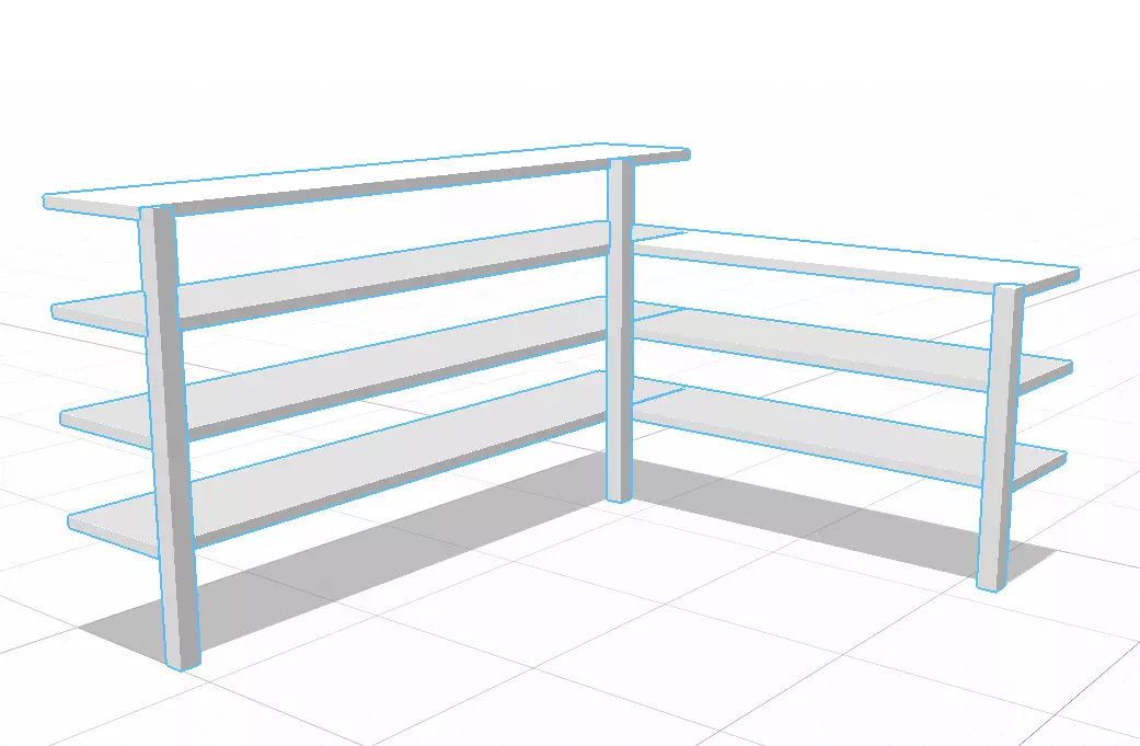 shelf shelving unit with two shelves Free 3D model