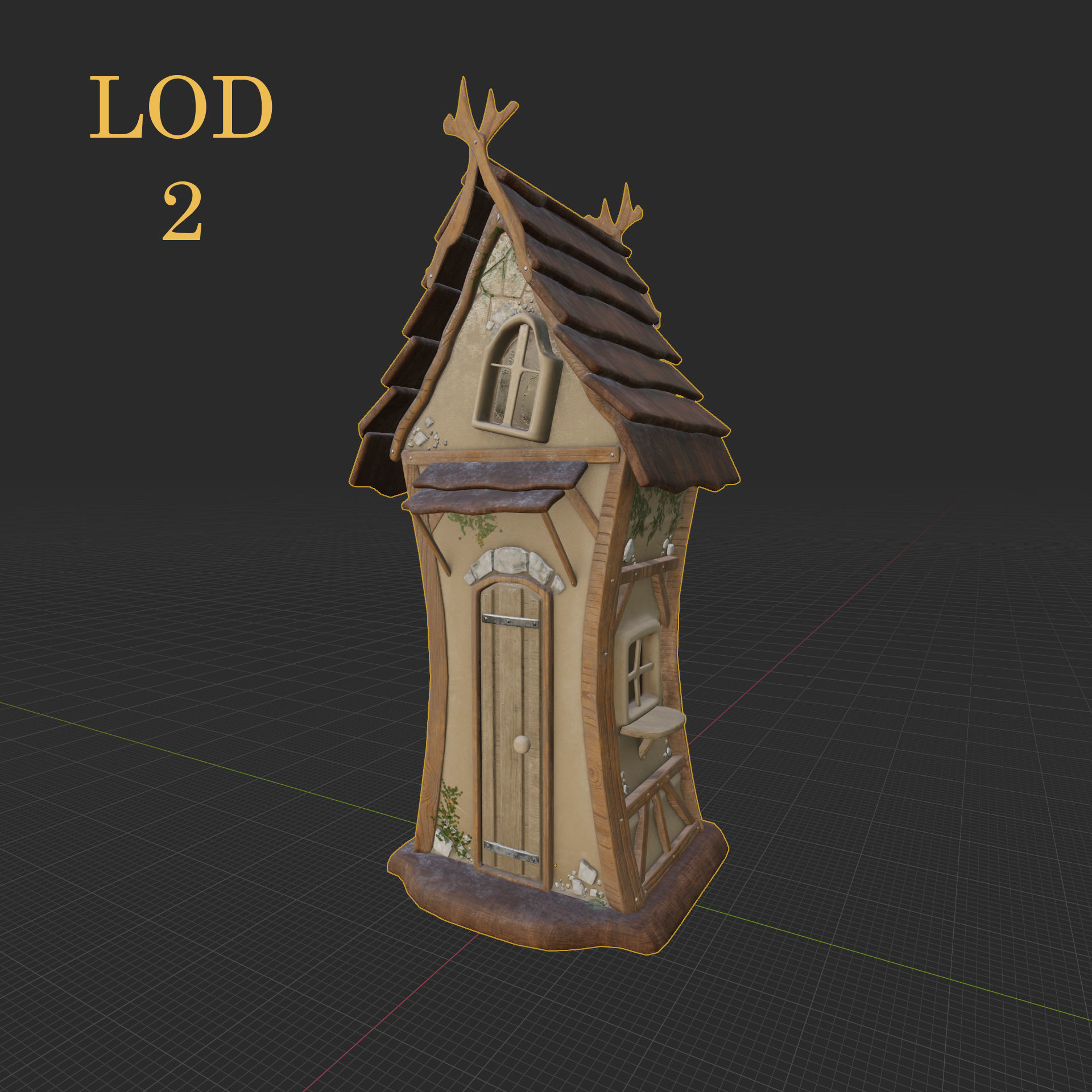 Magic Hut 2 Low-poly 3D model_16