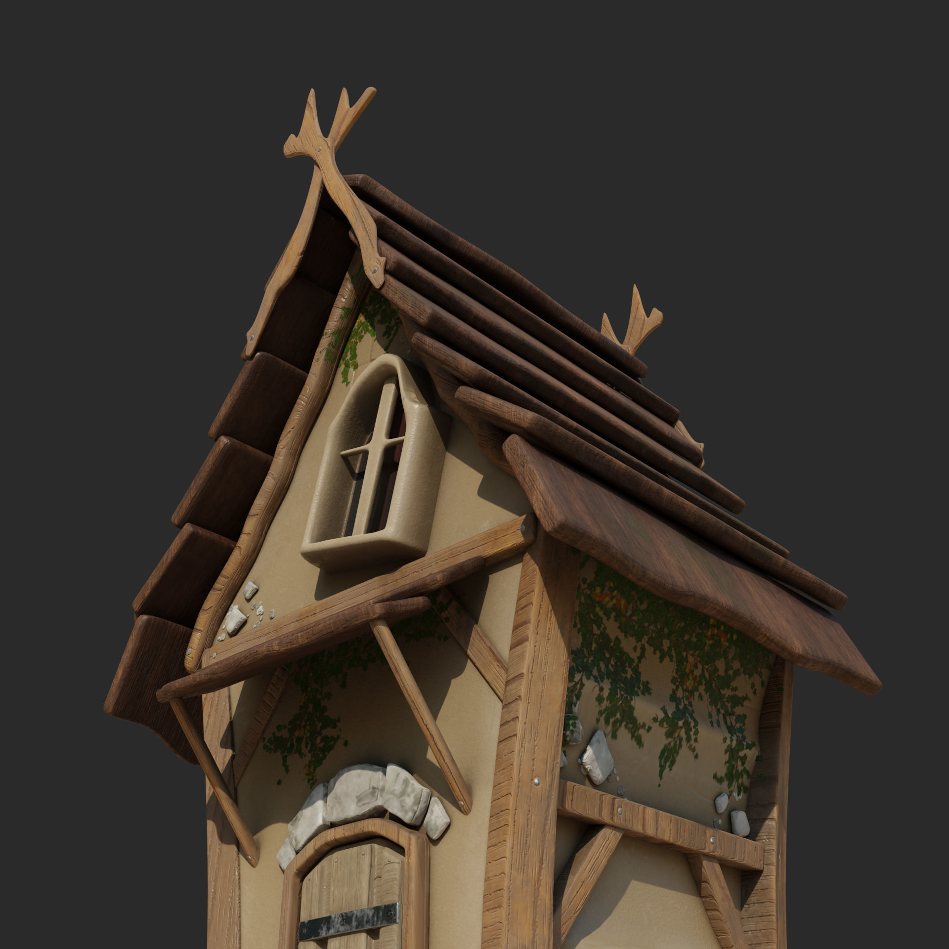 Magic Hut 2 Low-poly 3D model_7