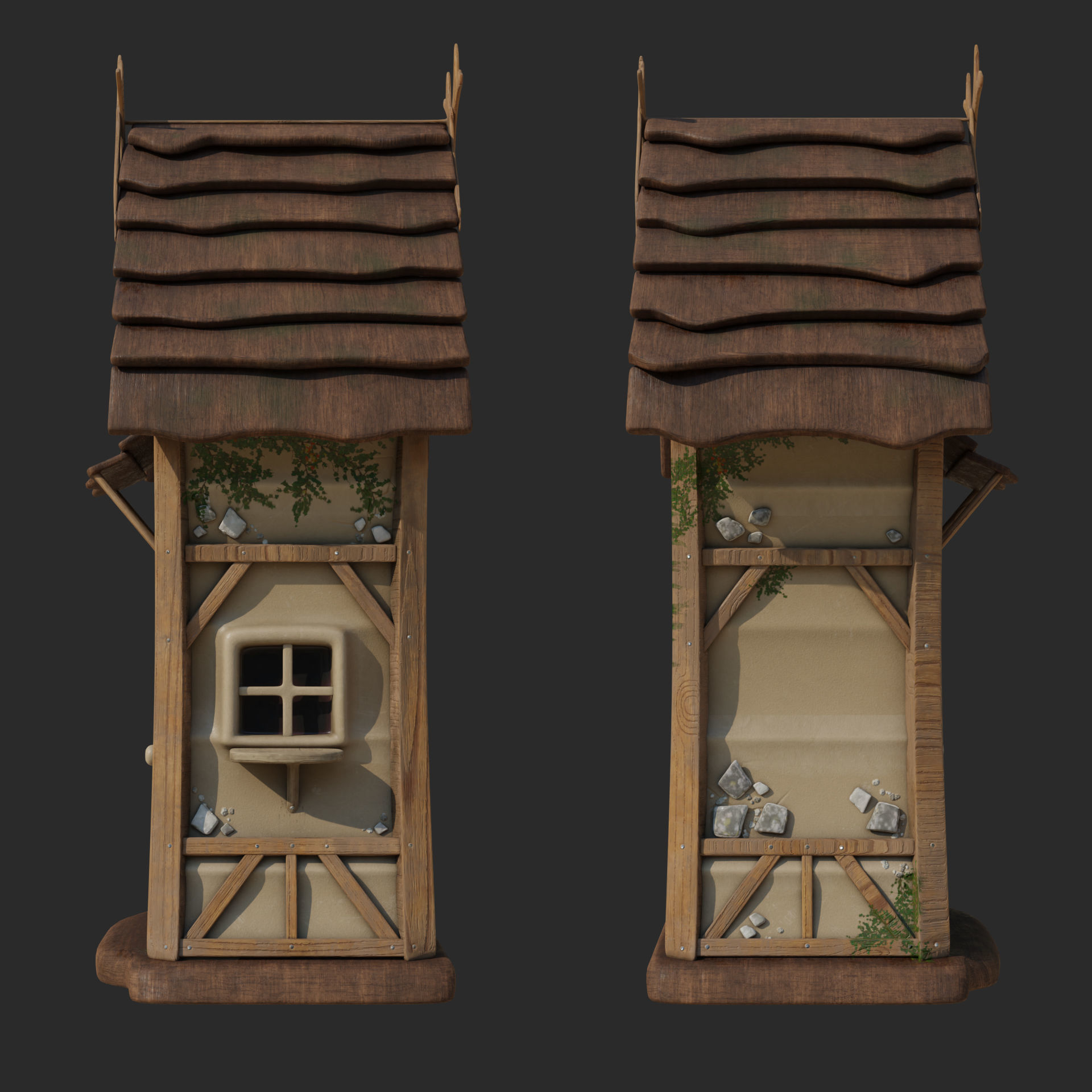 Magic Hut 2 Low-poly 3D model_4