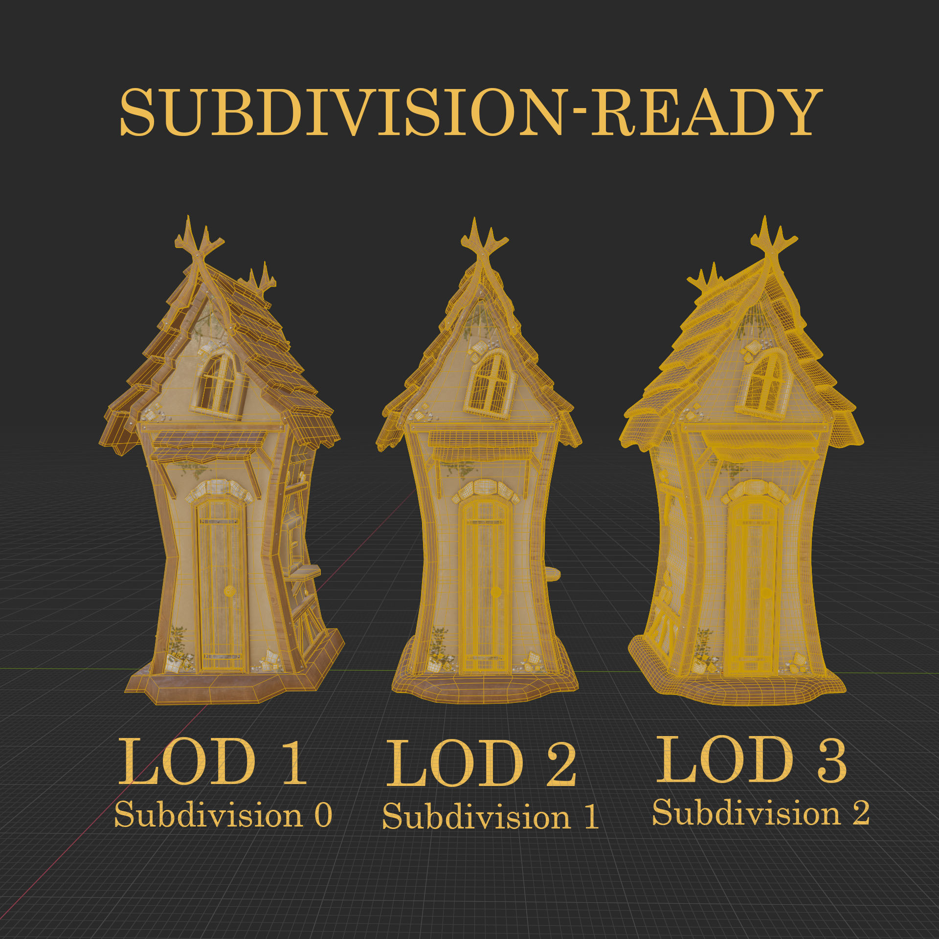 Magic Hut 2 Low-poly 3D model_13