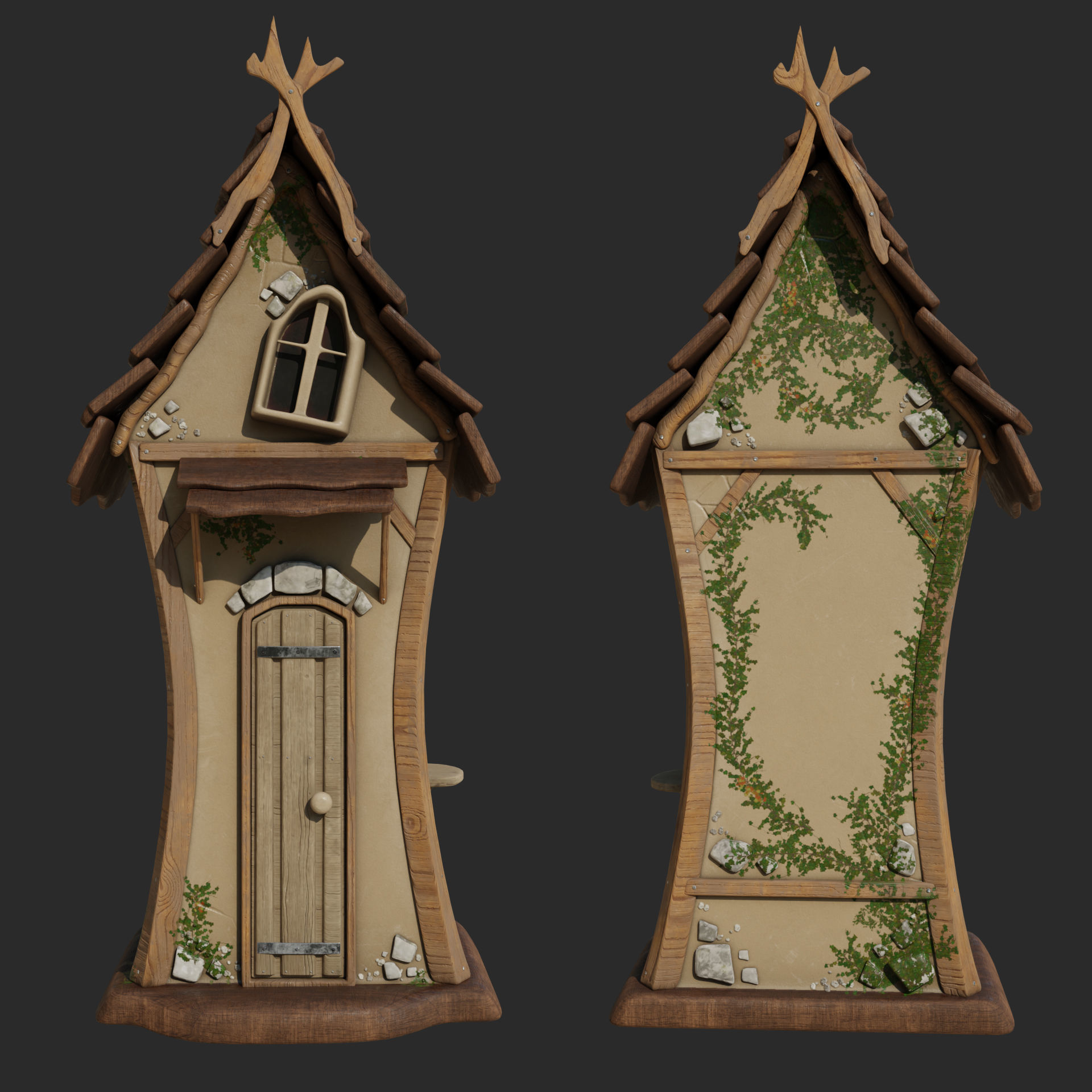 Magic Hut 2 Low-poly 3D model_6