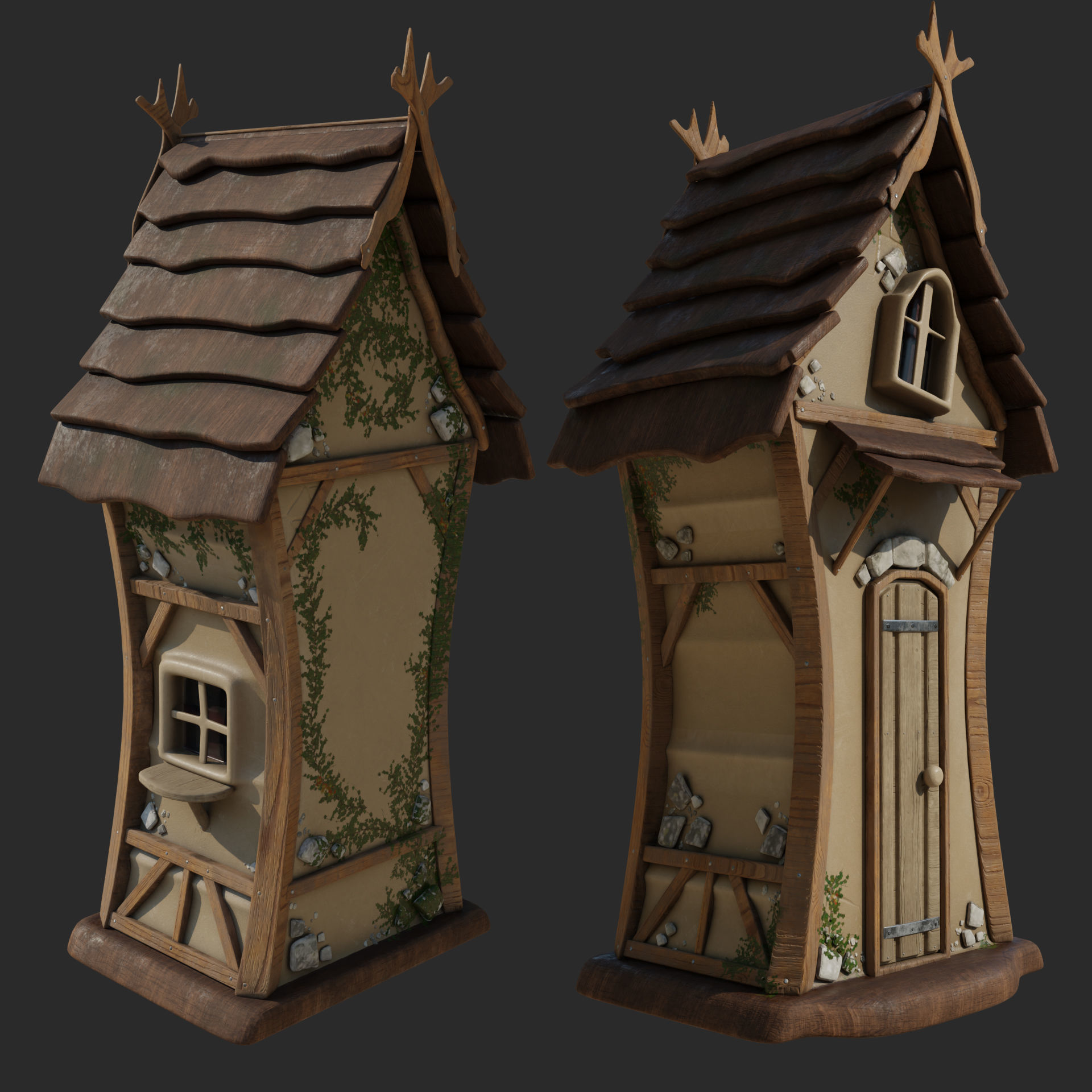 Magic Hut 2 Low-poly 3D model_3