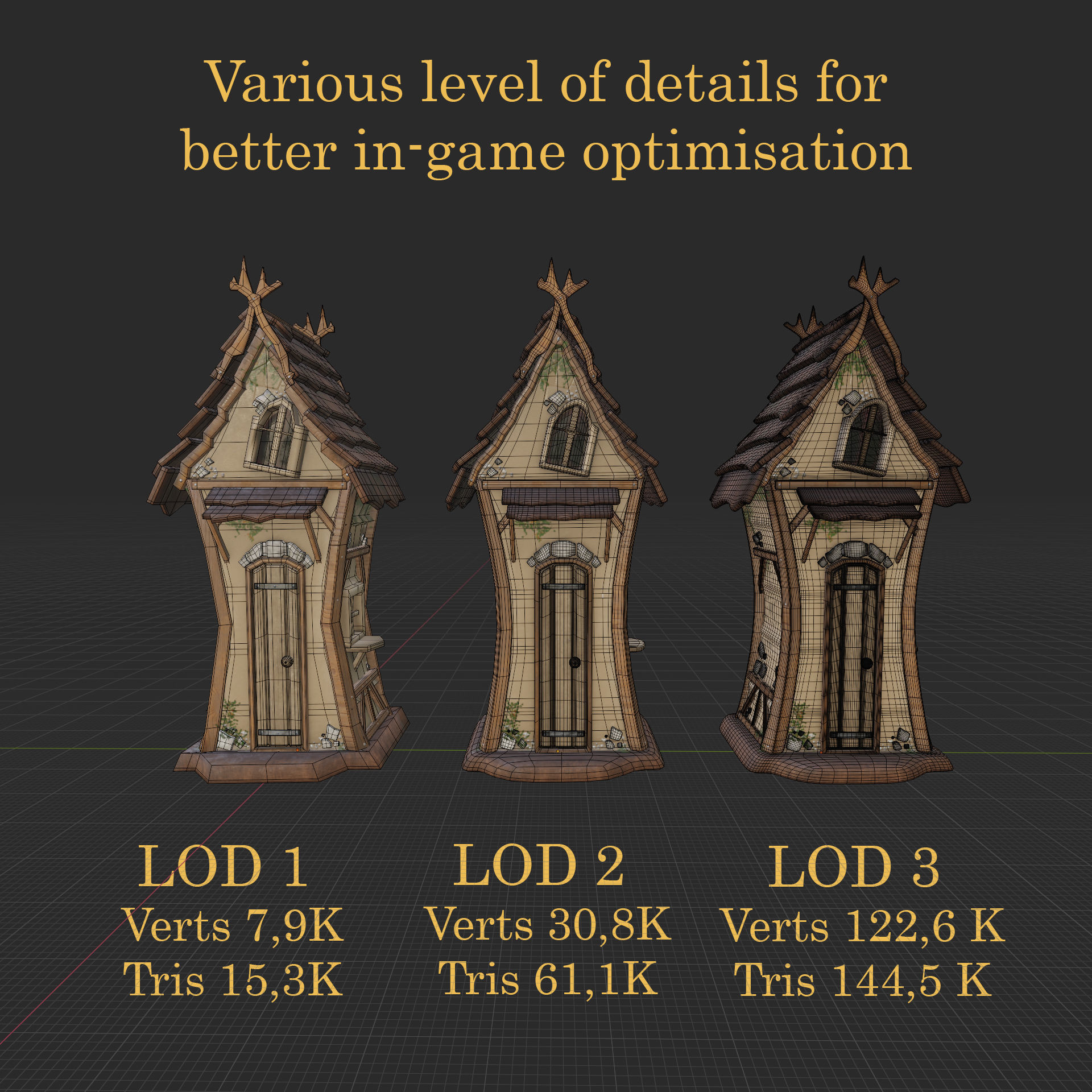 Magic Hut 2 Low-poly 3D model_14