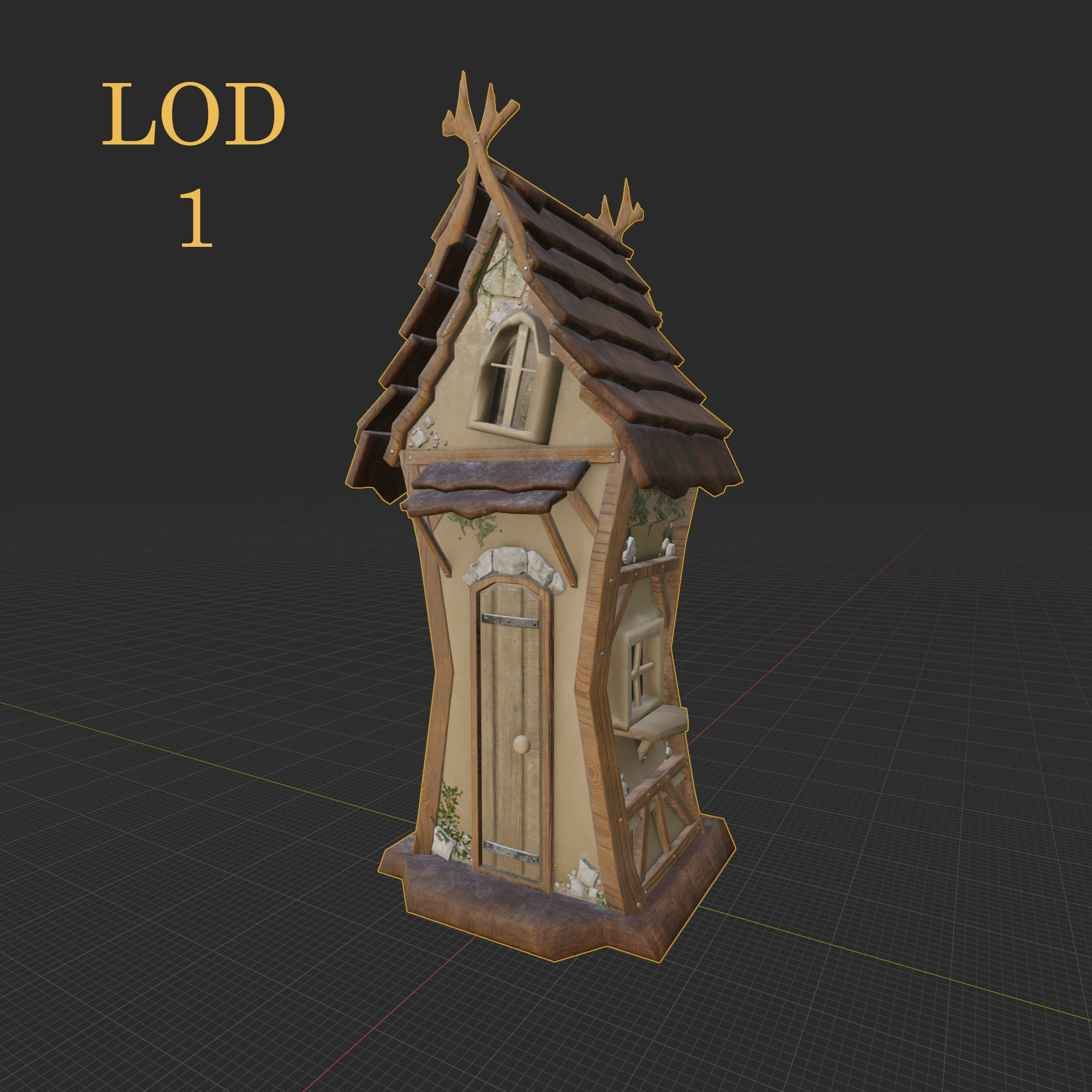 Magic Hut 2 Low-poly 3D model_15