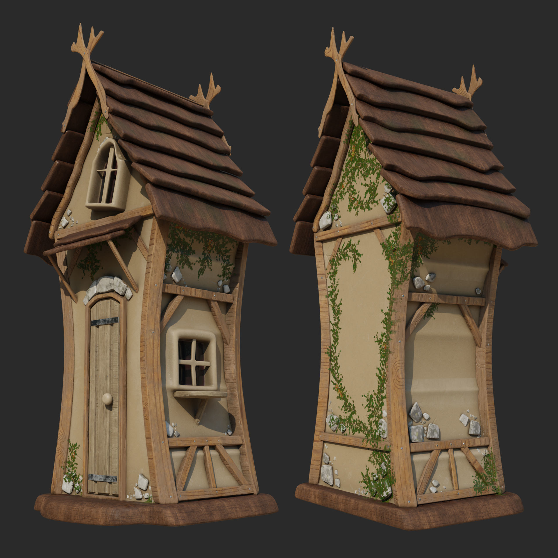 Magic Hut 2 Low-poly 3D model_5