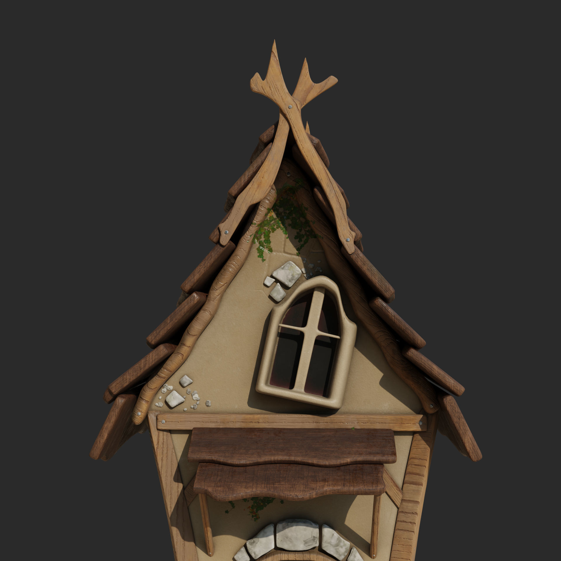 Magic Hut 2 Low-poly 3D model_8