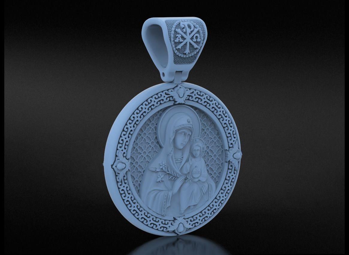 Pendant with the virgin 753 3D print model_12