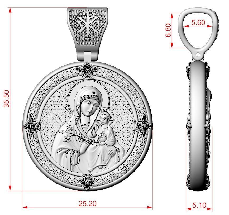 Pendant with the virgin 753 3D print model_14
