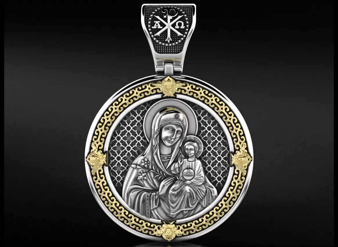 Pendant with the virgin 753 3D print model_0