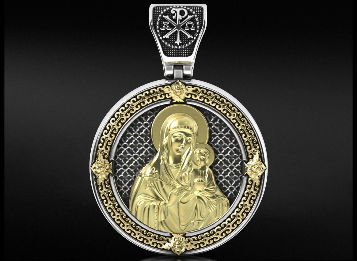 Pendant with the virgin 753 3D print model_1