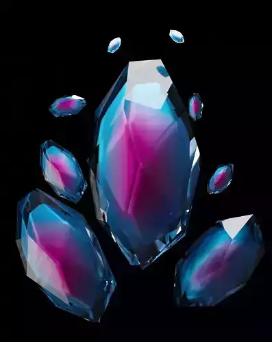 Diamond crystal 3D Model Low-poly 3D model
