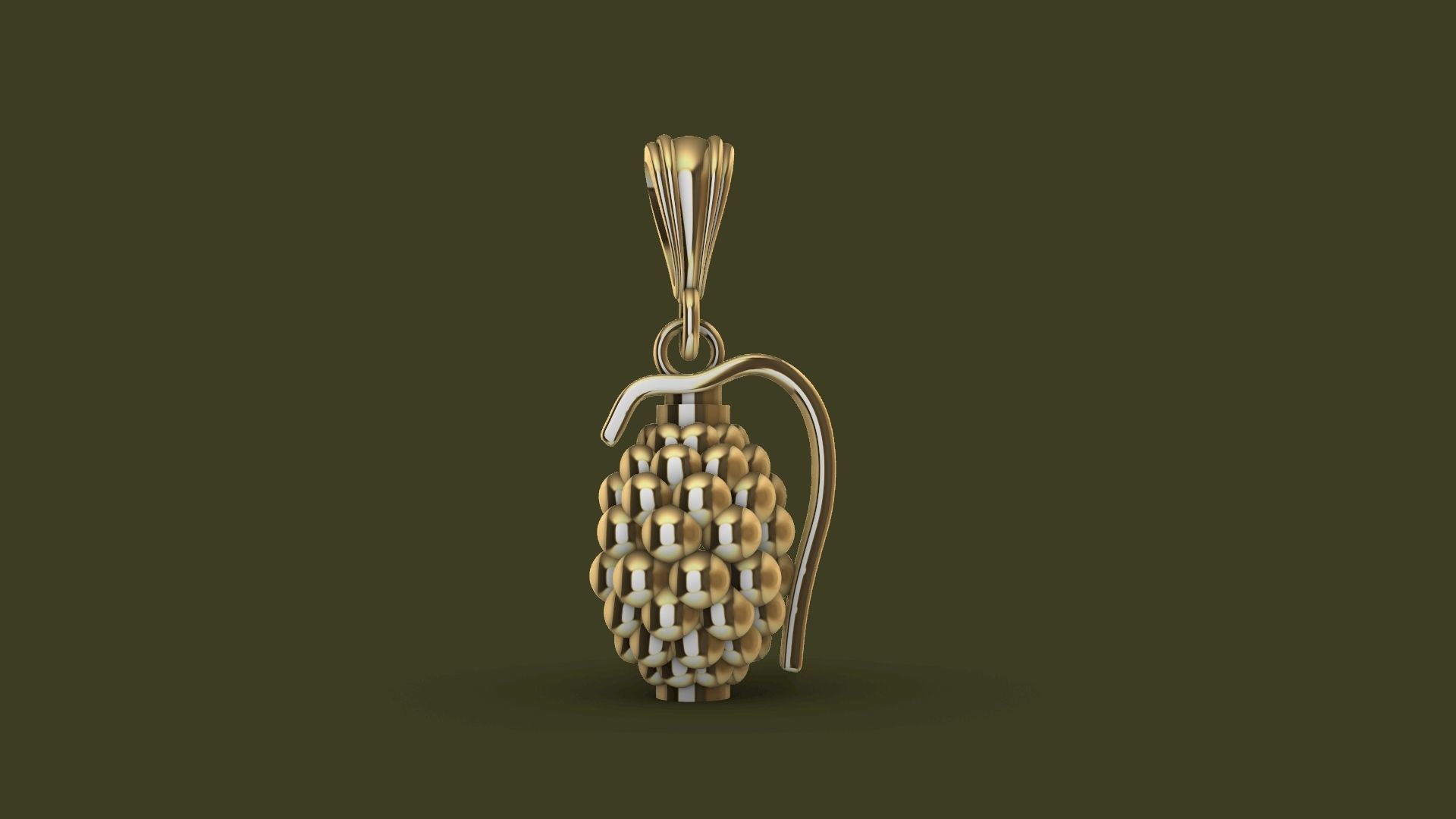 grenade pendant stl verified 3D print model_1