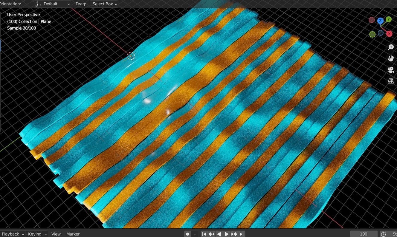 waves 3D piece of cloth Low-poly 3D model_5