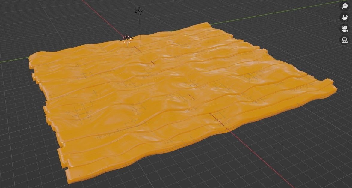 waves 3D piece of cloth Low-poly 3D model_3