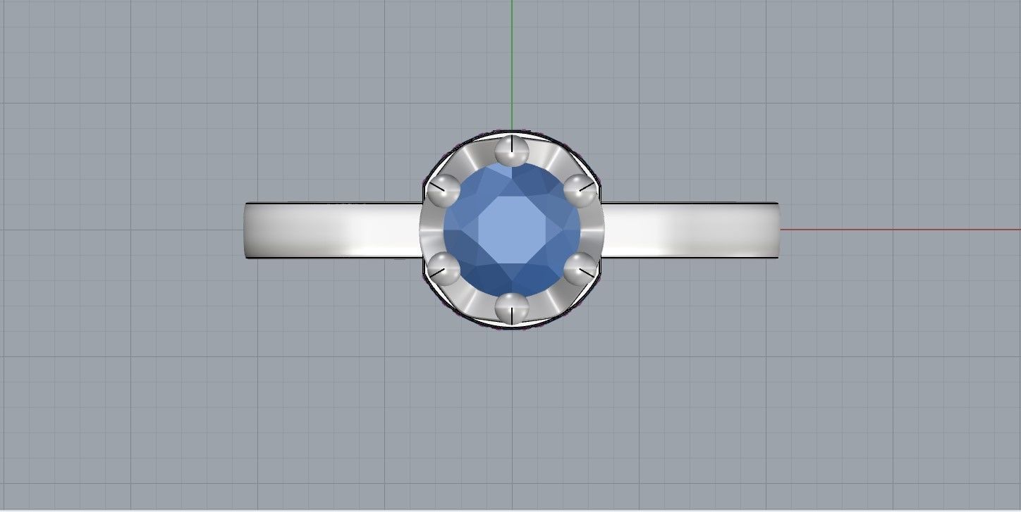 Womens square ring with stones 3D print model_9