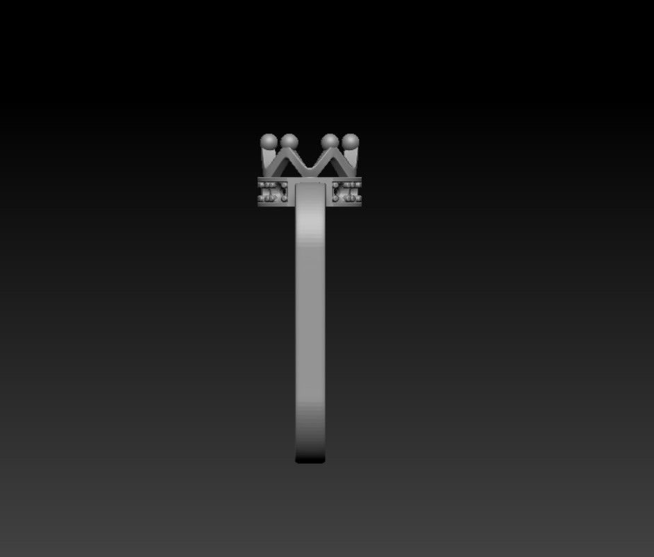 Womens square ring with stones 3D print model_4