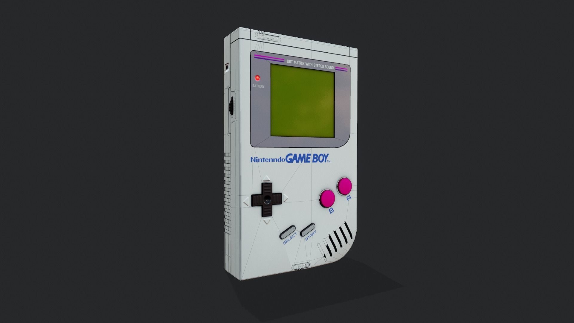 Gameboy - Tutorial Included Low-poly 3D model_3