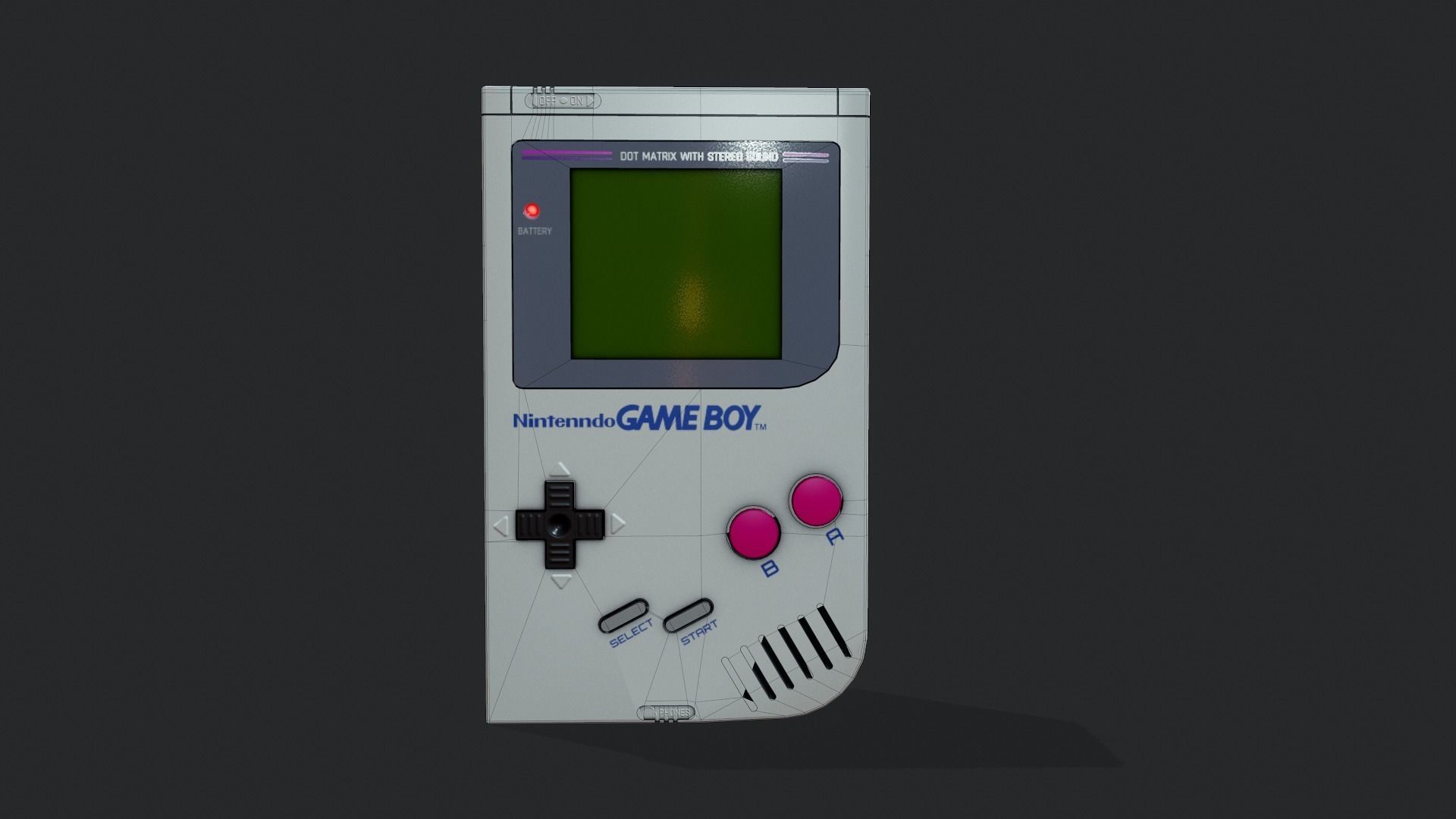 Gameboy - Tutorial Included Low-poly 3D model_11