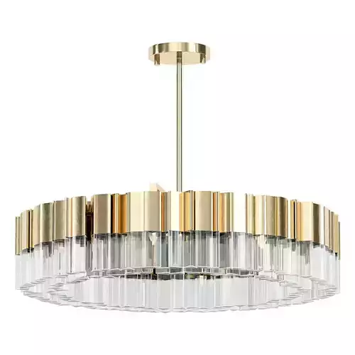 Lauren modern chandelier in gold and clear glass