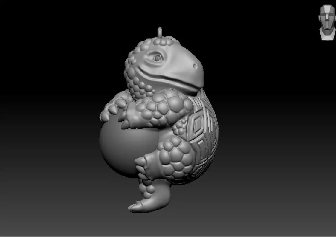 Womens turtle pendant 3D print model_0