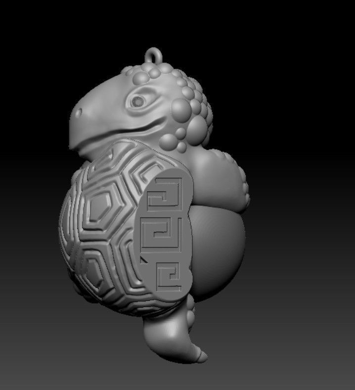 Womens turtle pendant 3D print model_3