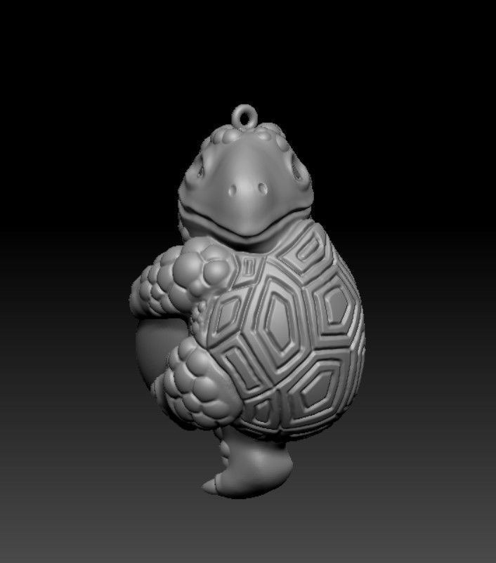 Womens turtle pendant 3D print model_1