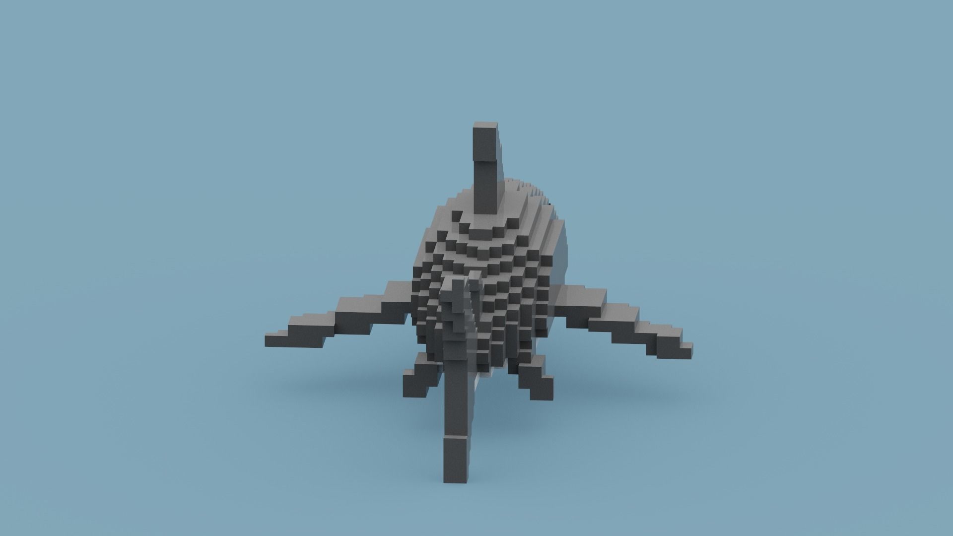 Voxel Shark Low-poly 3D model_8