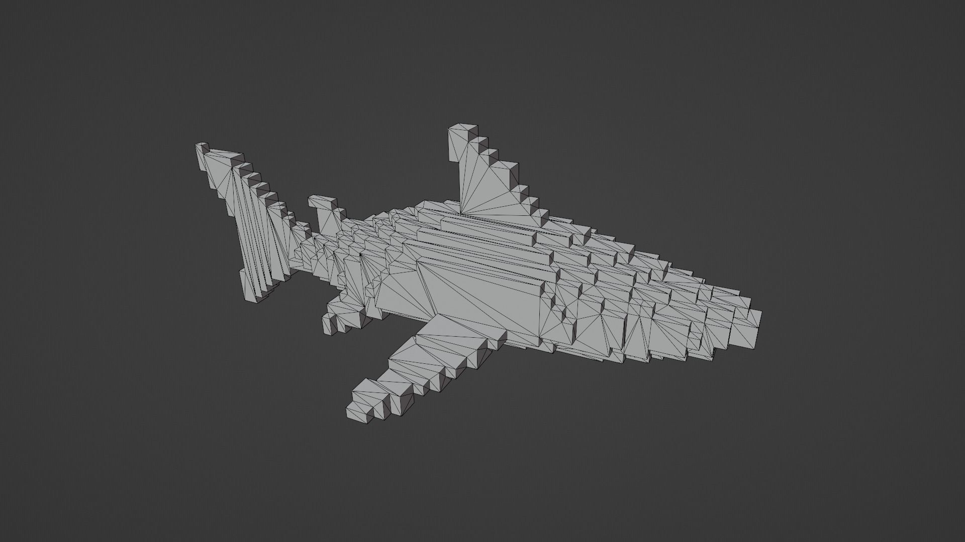 Voxel Shark Low-poly 3D model_12