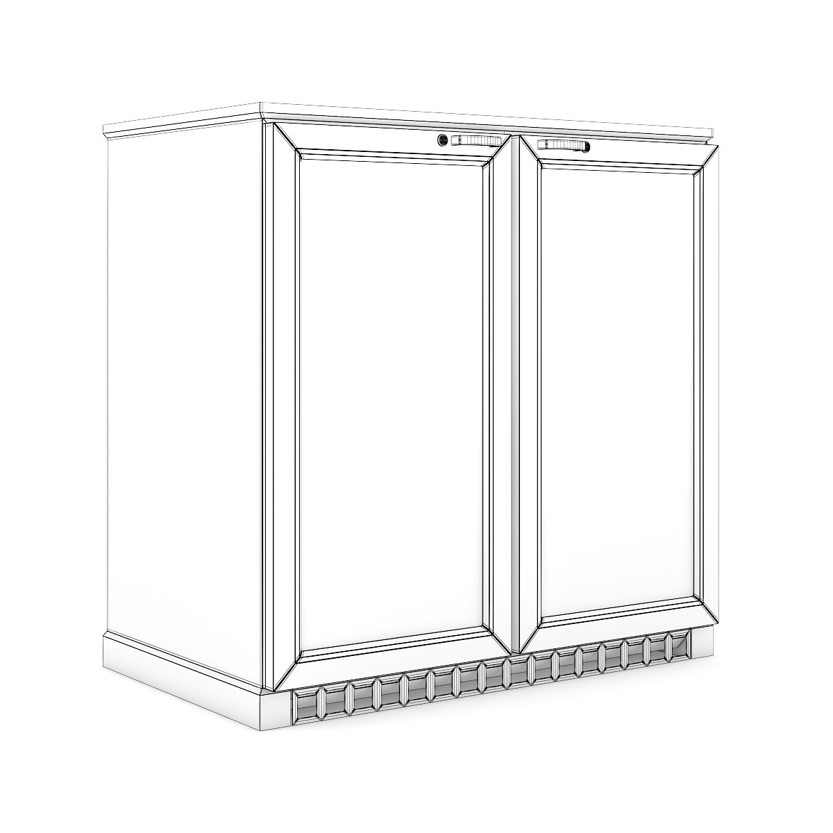 Refrigerator glass fronted beer cooler 3D model_3