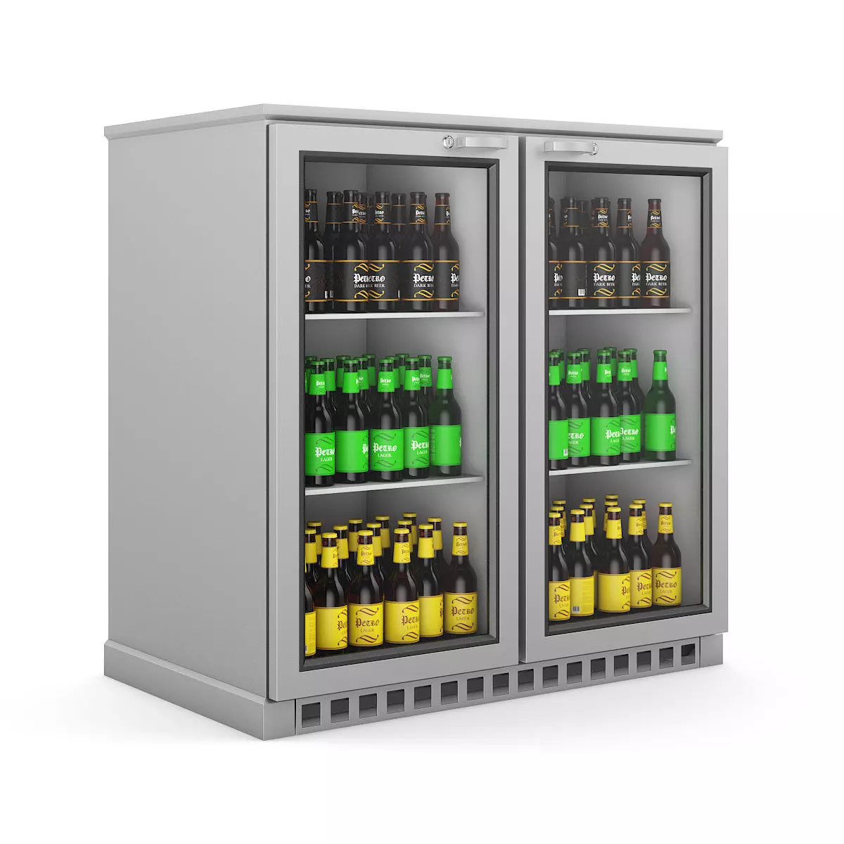 Refrigerator glass fronted beer cooler 3D model_0