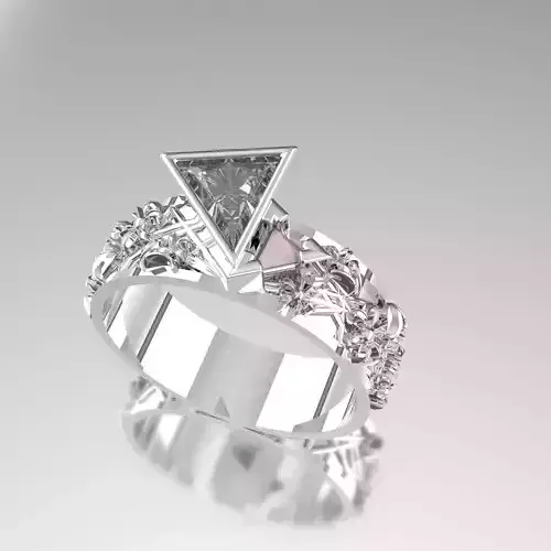 322Nar ring with triangle and stones