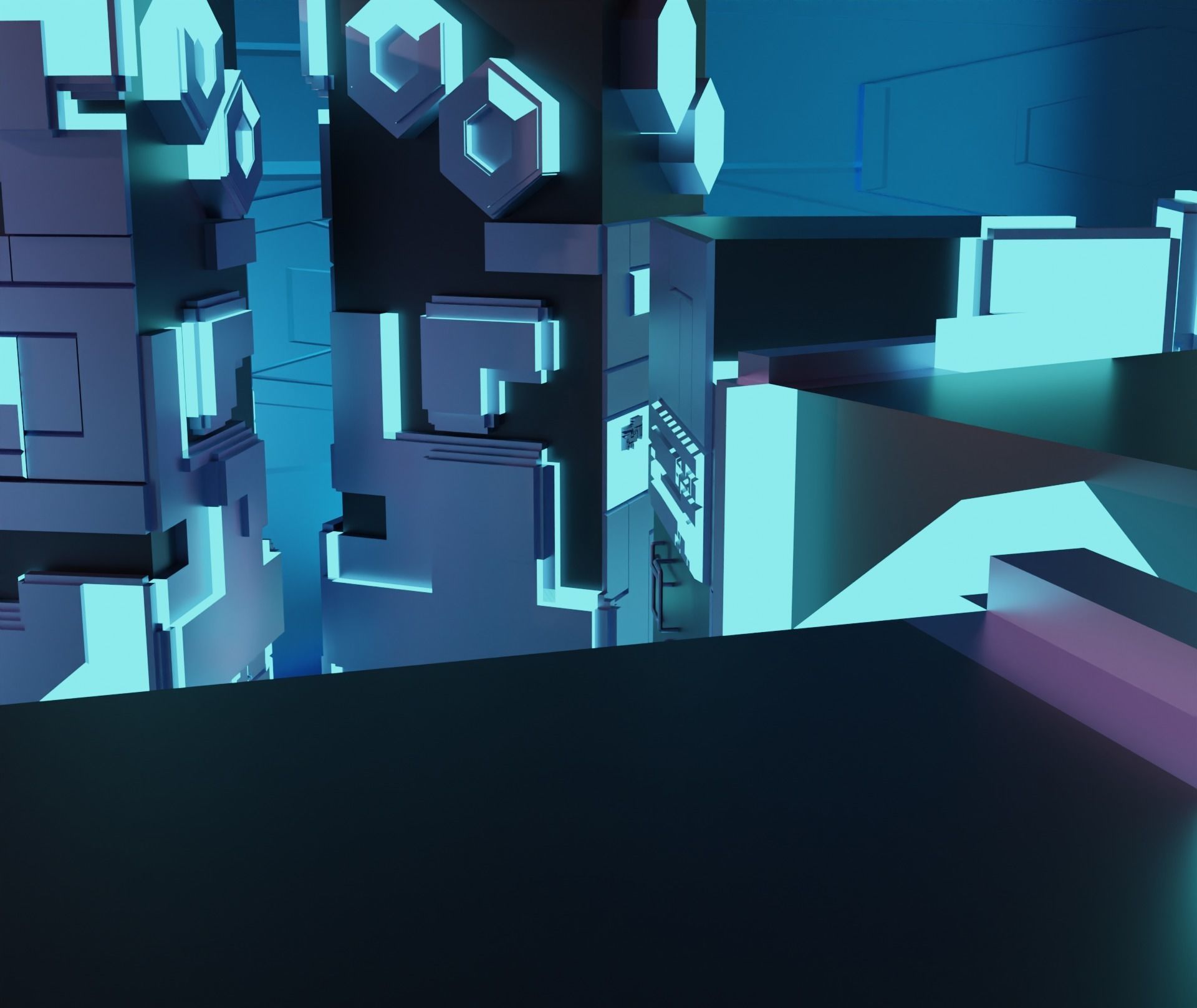 Scifi City Kitbash 3D model_4