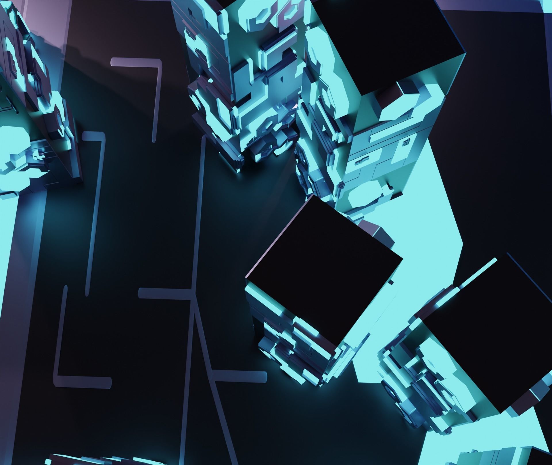 Scifi City Kitbash 3D model_5