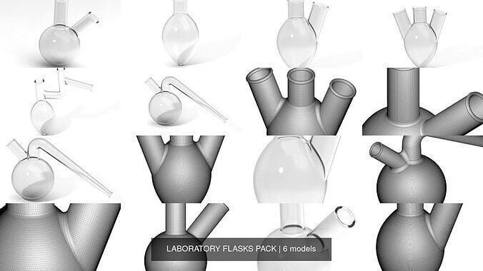 LABORATORY FLASKS PACK 3D Model Collection