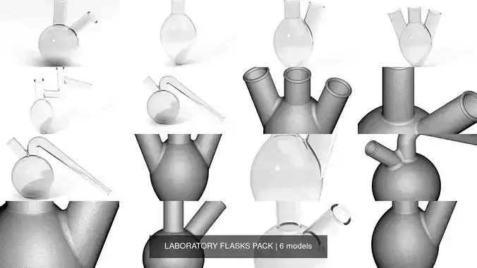 LABORATORY FLASKS PACK 3D Model Collection
