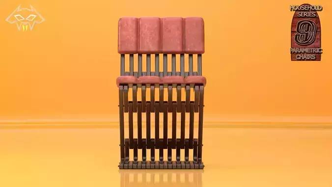 House Hold Series - 9 Parametric Chairs - Chair 5 Low-poly 3D model
