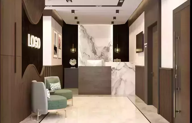 Office Scene 03 3D Model 