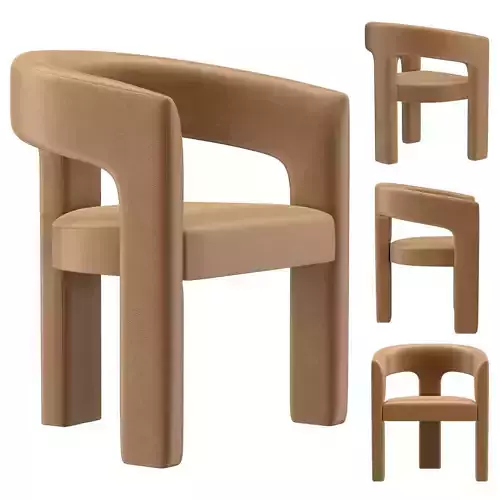 INES OPEN-BACK FABRIC ARMCHAIR 3D model