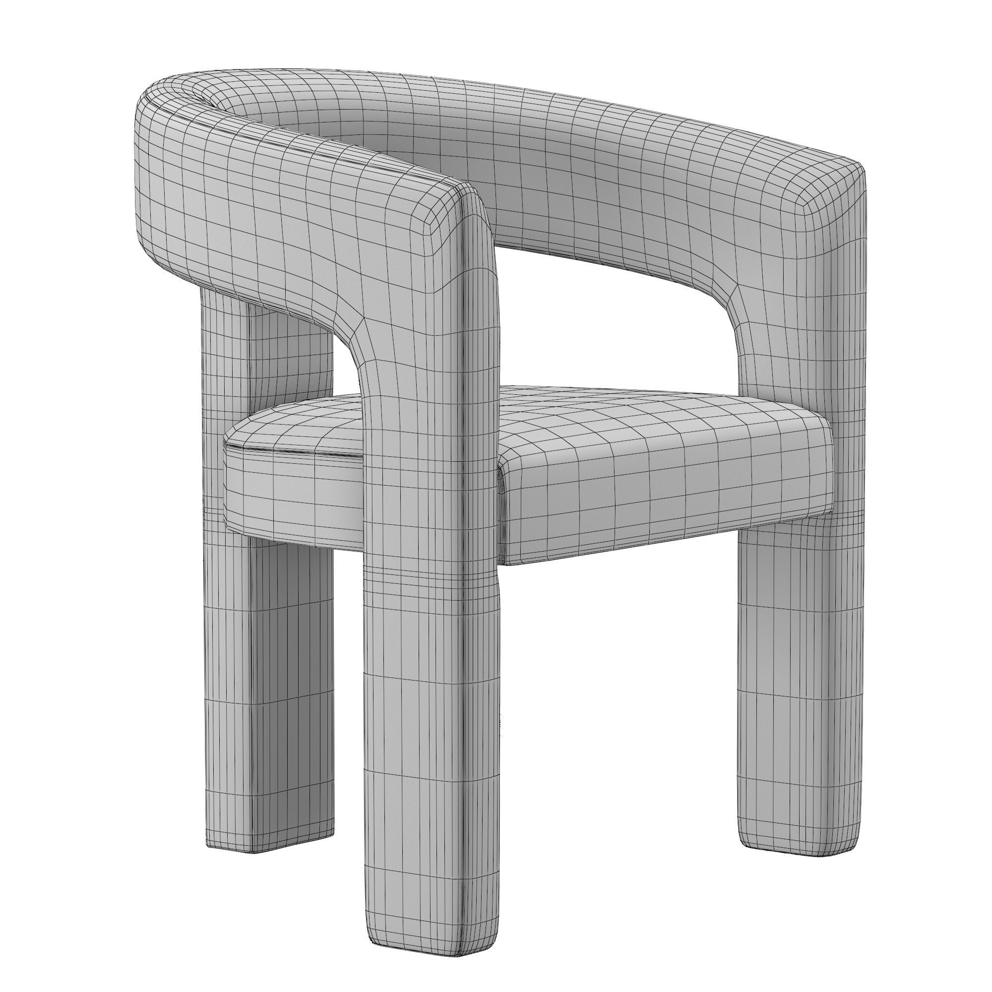 INES OPEN-BACK FABRIC ARMCHAIR 3D model_6