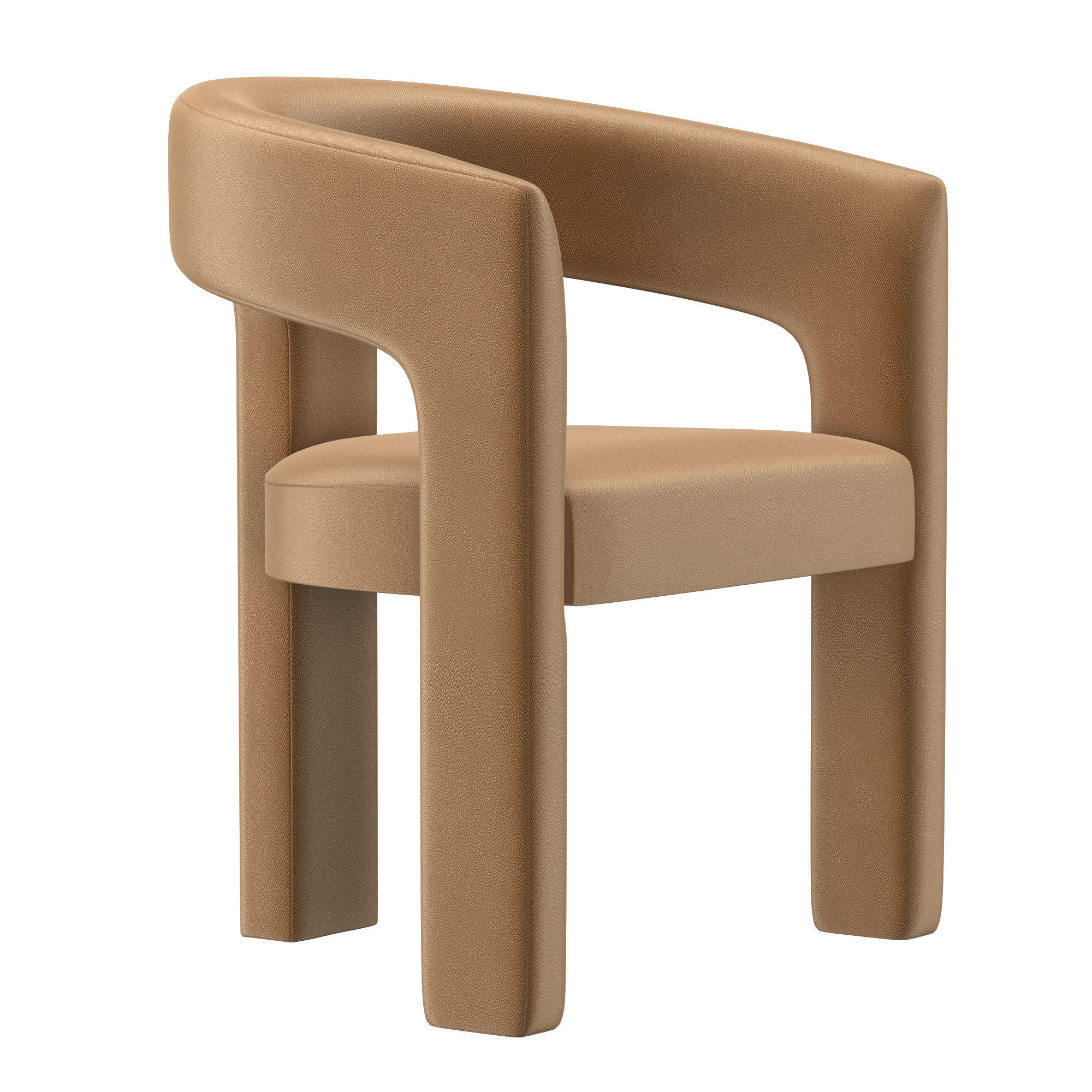 INES OPEN-BACK FABRIC ARMCHAIR 3D model_2