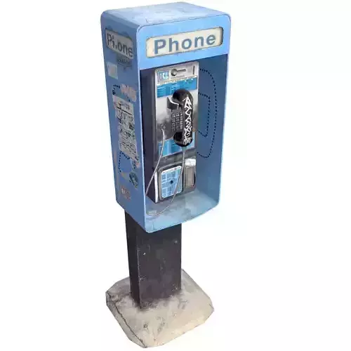 Pay Phone Worn Outdoor Street Prop Low Poly Textured Game Asset