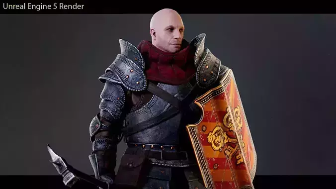Knight Gerard Low-poly 3D model