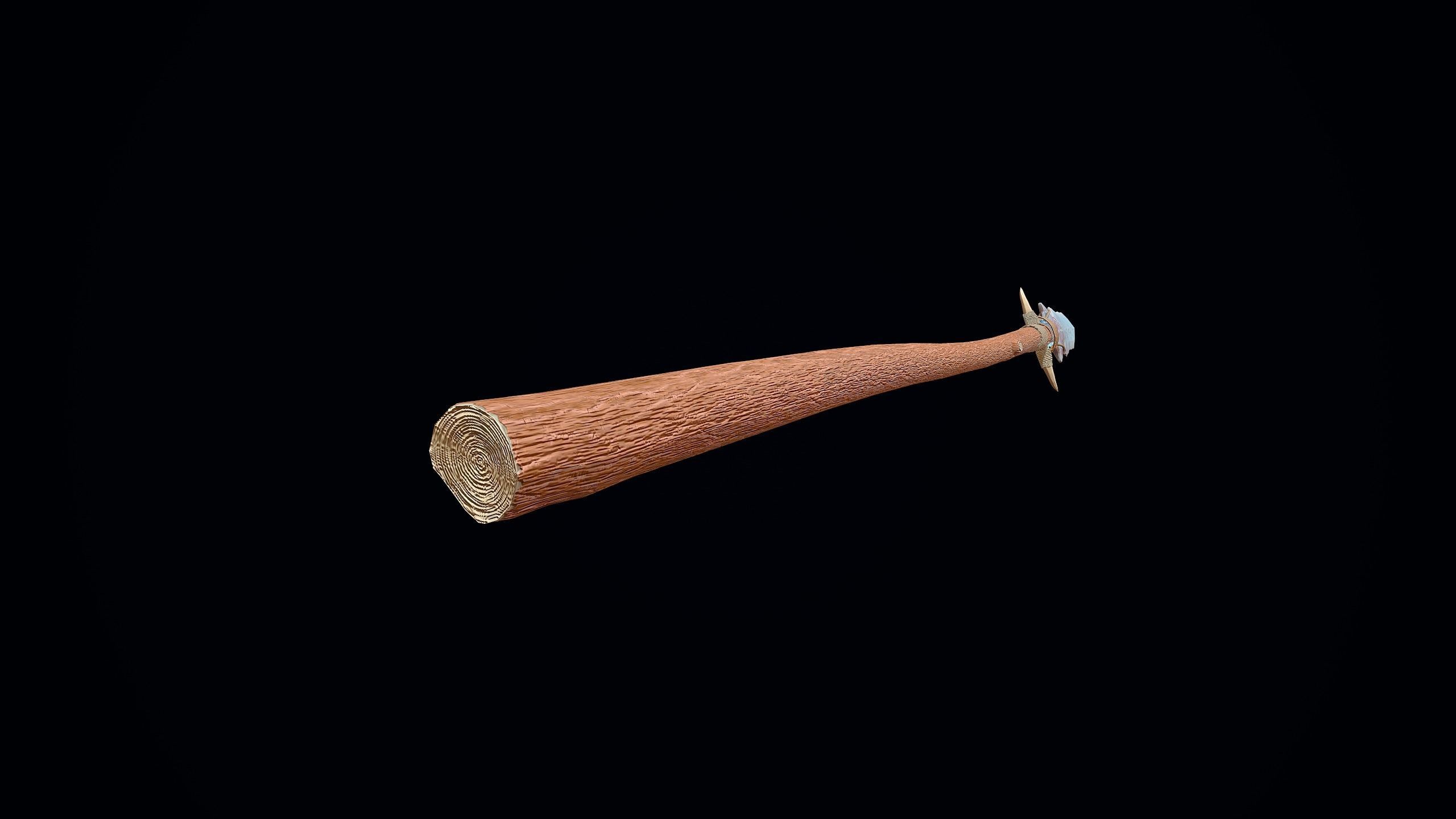 Ancient Stone Spear Low-poly 3D model_8
