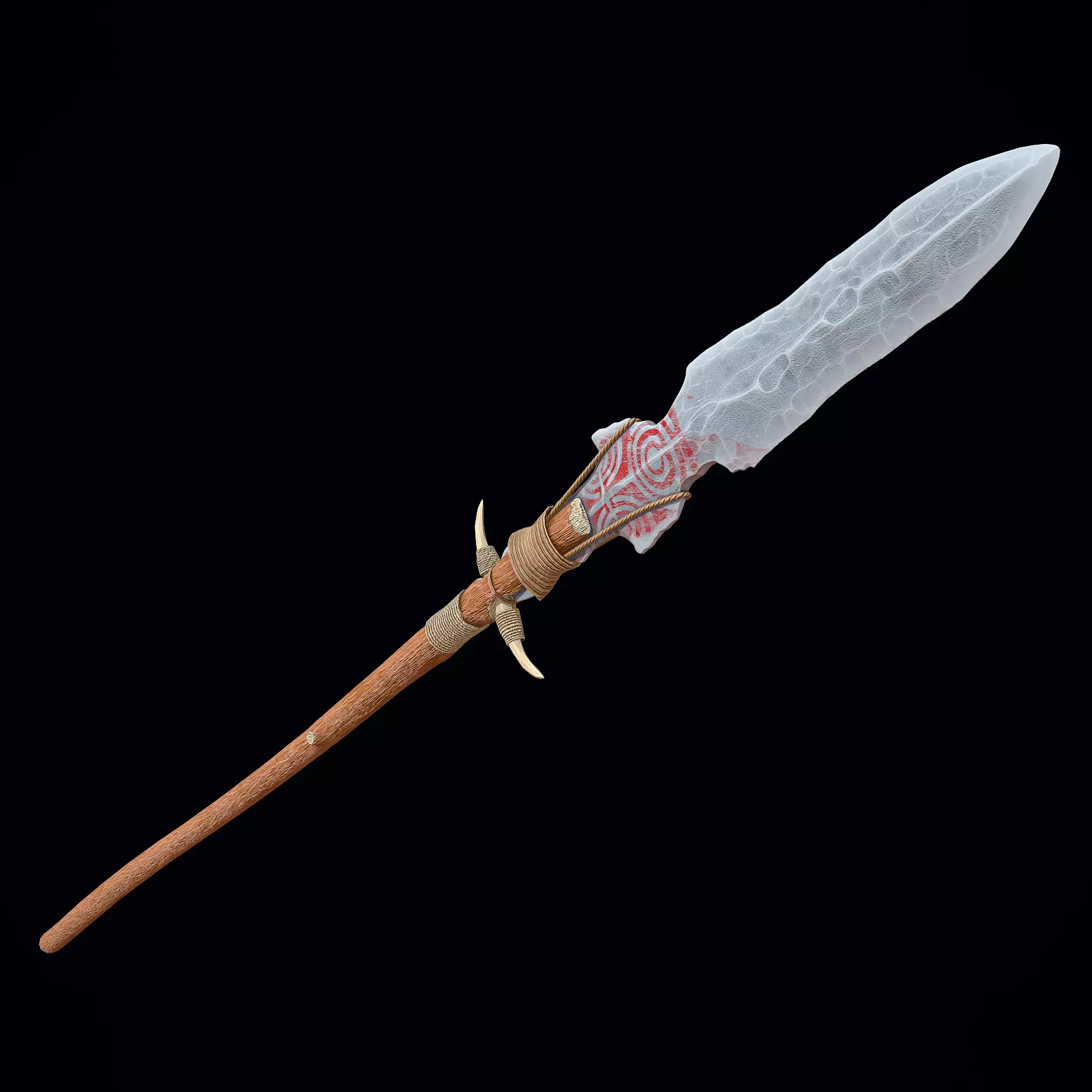 Ancient Stone Spear Low-poly 3D model_0