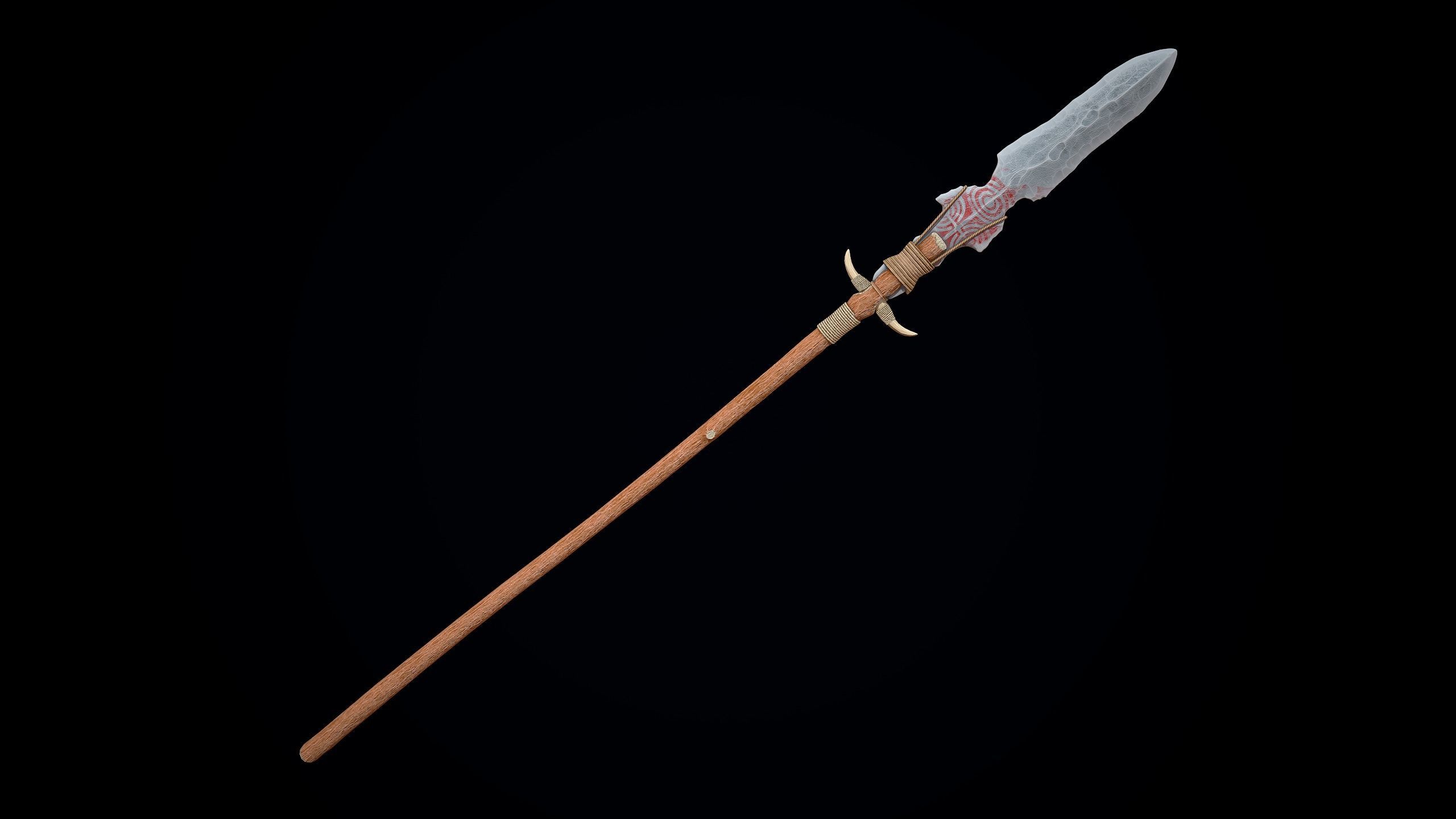 Ancient Stone Spear Low-poly 3D model_3