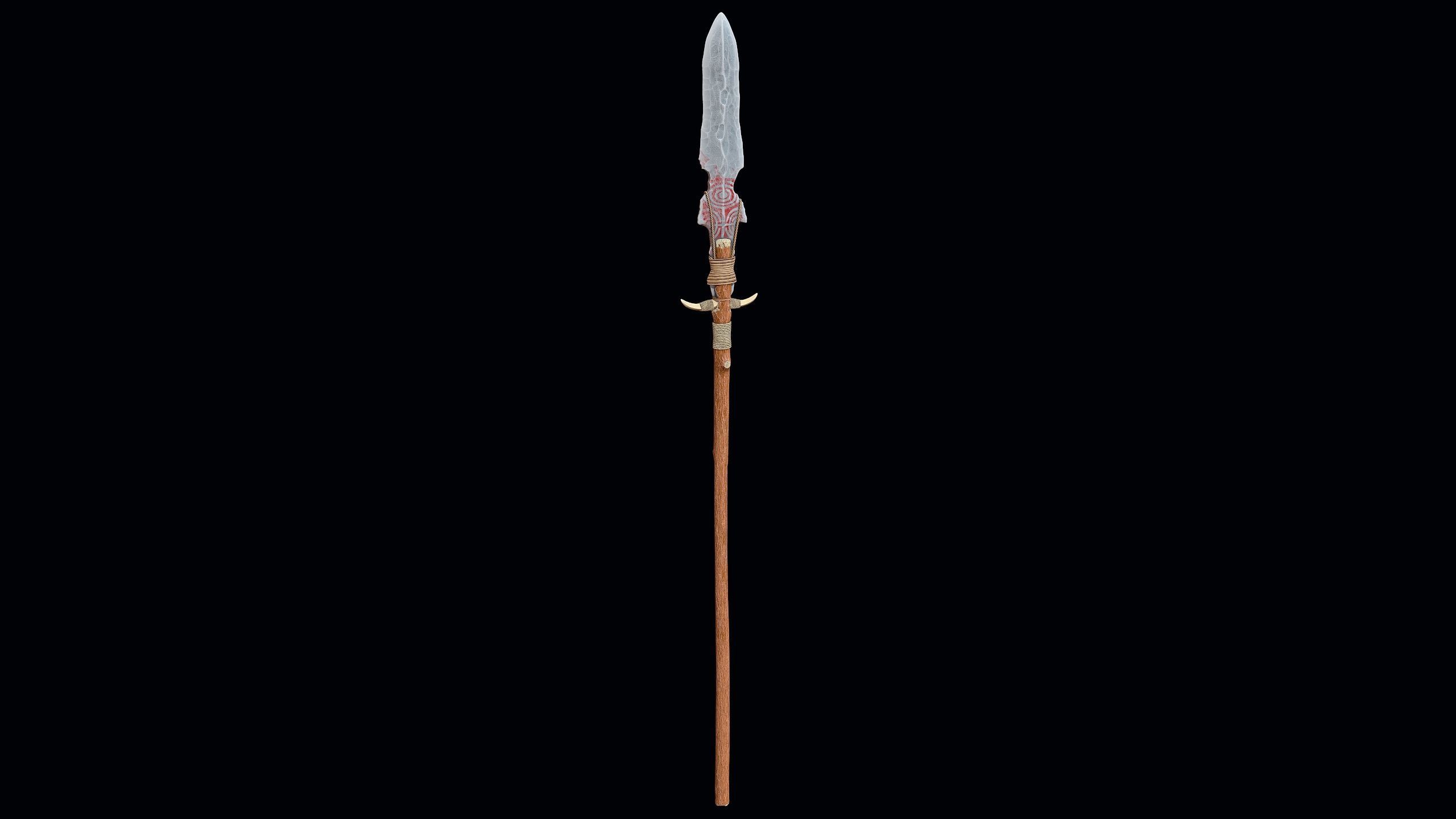 Ancient Stone Spear Low-poly 3D model_7