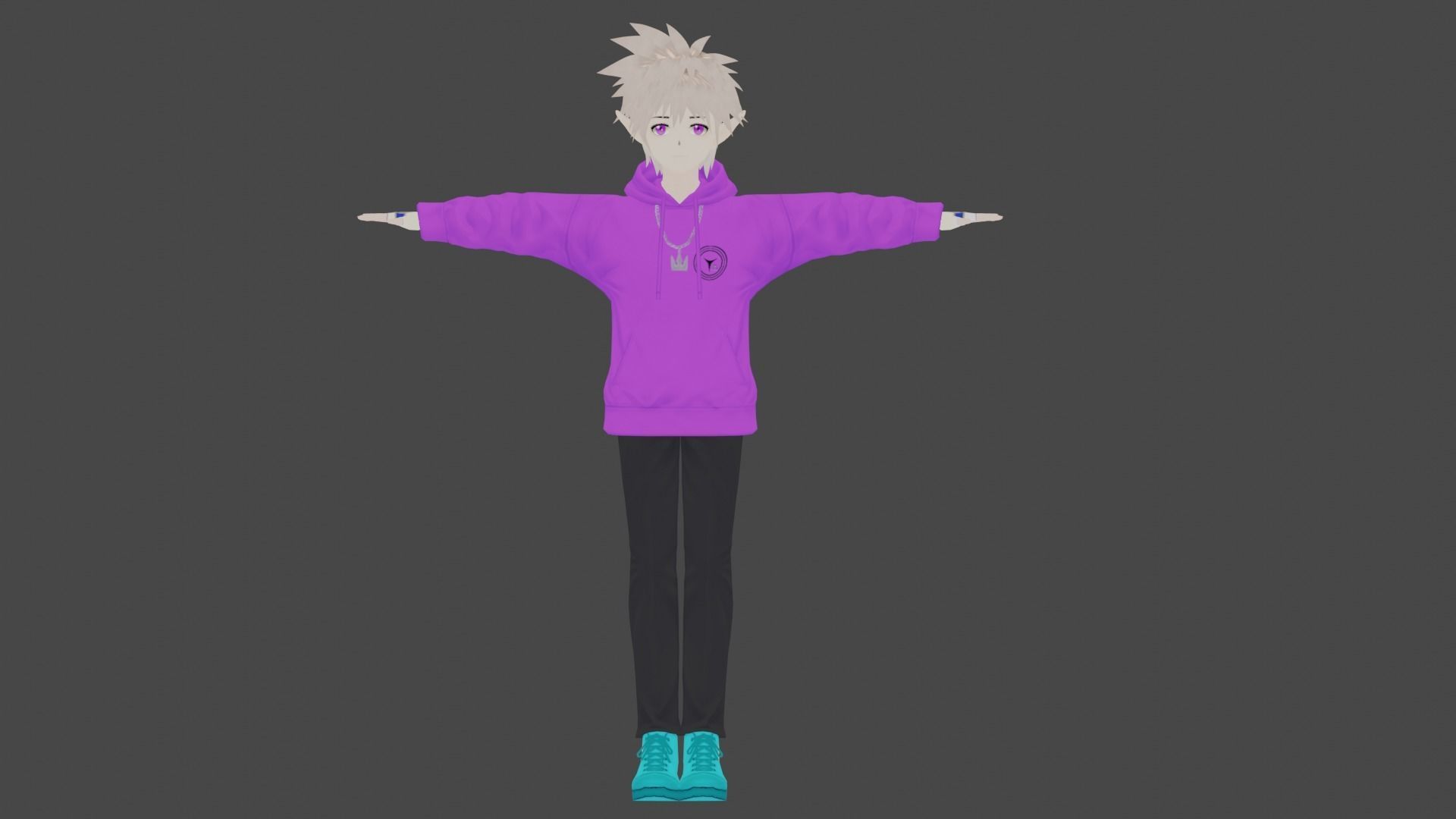 3d  low poly male  avatar for vrchat and for vtubing  Low-poly 3D model_20